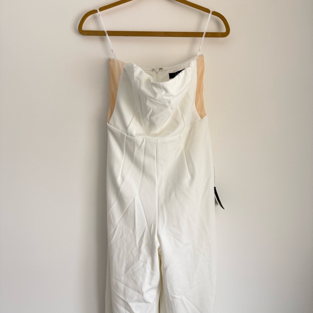 NWT Lulus Adoring Occasion White Strapless Wide-Leg Jumpsuit Size Medium - Picture 6 of 9